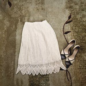 Elegant Cream A-Line Skirt